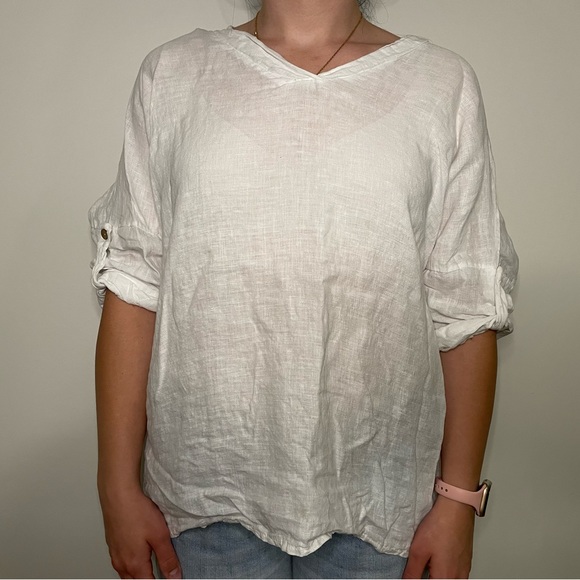 White linen top - Picture 1 of 2